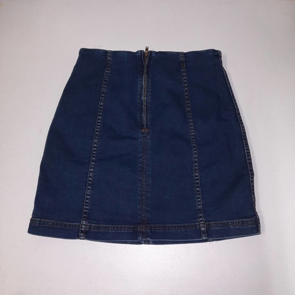 Free People Denim Skirt Womens Size 6 Blue Jeans Mini - Picture 5 of 7
